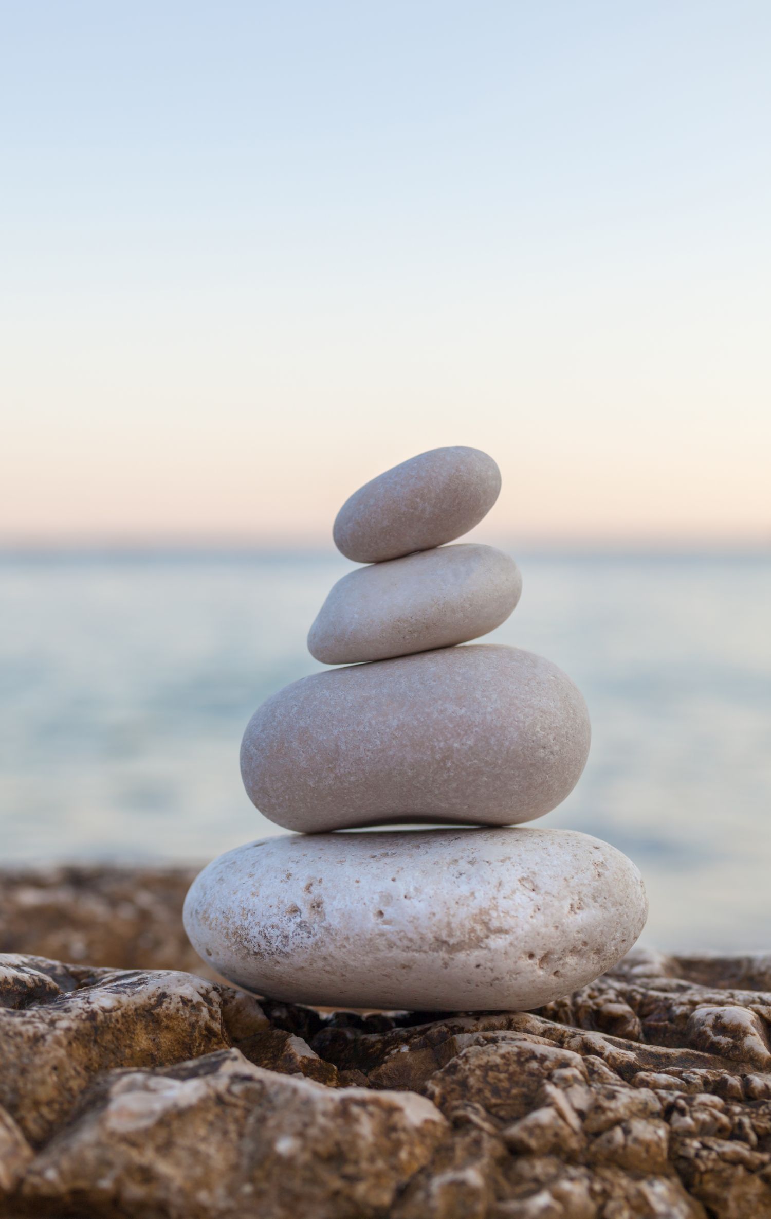 Stacked rocks on a beach