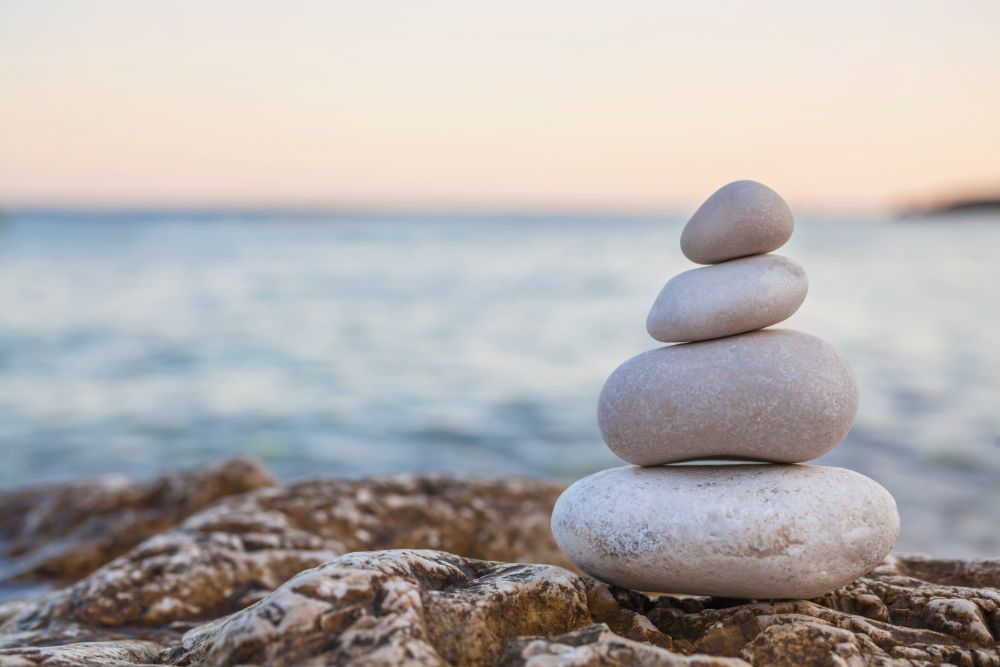 Stack of rocks on a beach